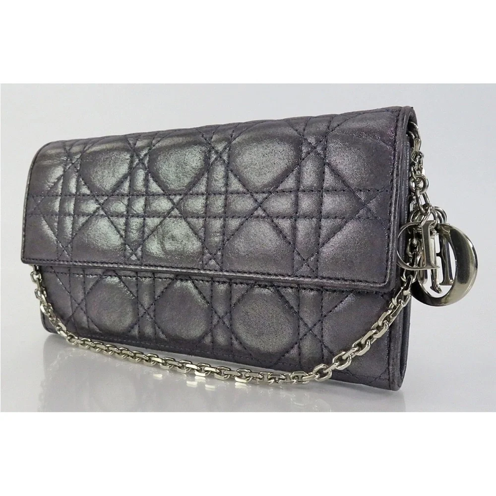 Dior Elegant Purple Quilted Wallet